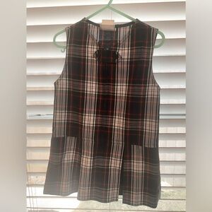 Parker size 1 navy, green, white and red plaid pleated dress